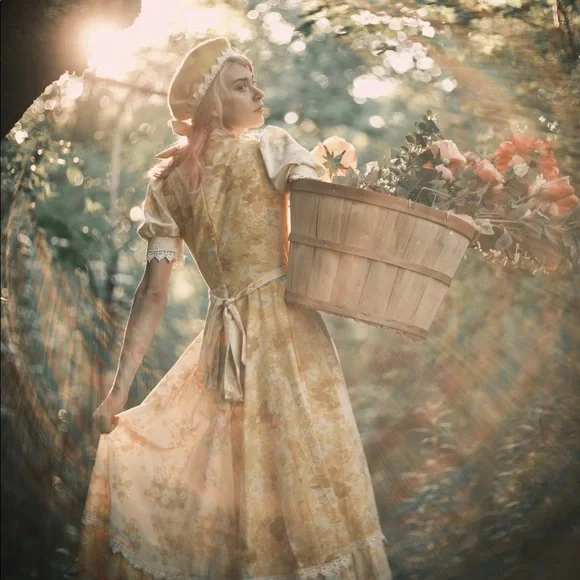 Vintage Yellow Cottagecore dress - Picture 8 of 8